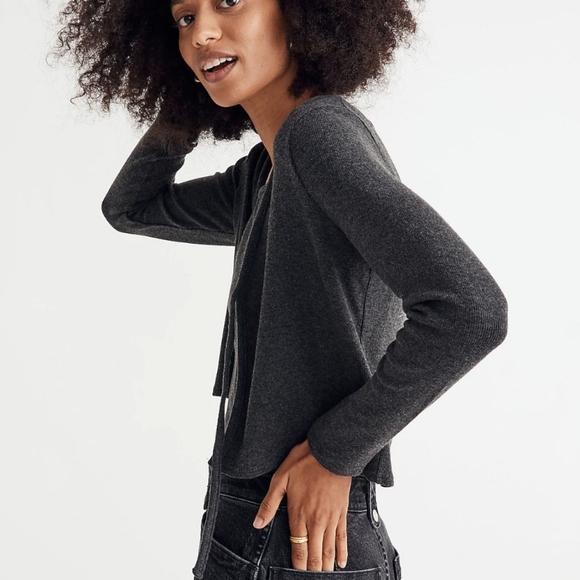 Madewell Brushed Rib Tie-Front Cardigan - Picture 5 of 10